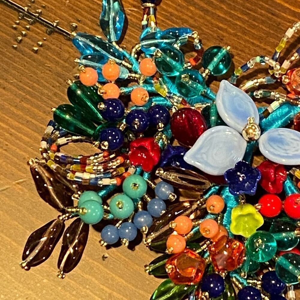 Garden Masterpiece Murano Glass Bib Necklace Valentina & Alessandra - Picture 4 of 8